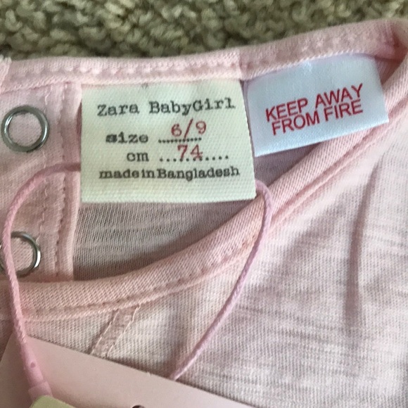 NWT! ZARA baby girl size 6/9 months pink Long sleeve tee - Picture 3 of 6